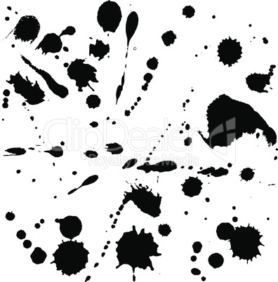 Set collection of Ink blot isolated on white background.eps