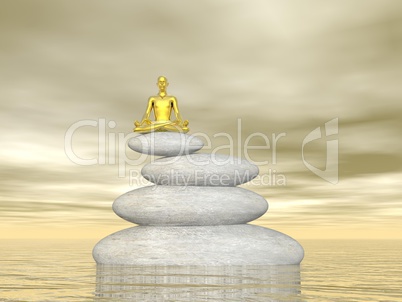 meditation in balance - 3d render