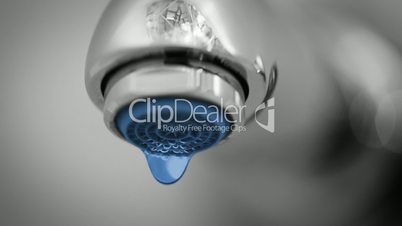 Tinted Drops from a Faucet. Seamless Looped