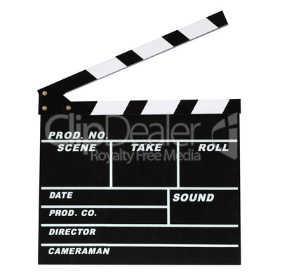 Blank movie production clapper board