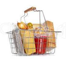 The shopping basket with various food