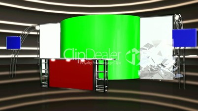 virtual Studio - glass display shatters - background video