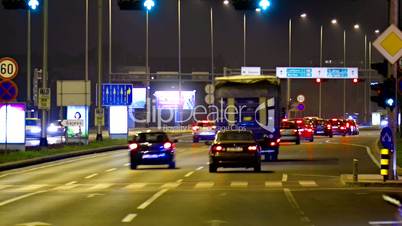 Car driving Rush hour Traffic in city night