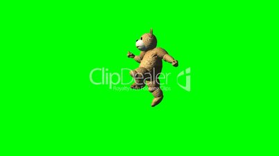 cartoon bear running - green screen