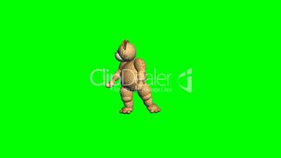 cartoon teddy bear different movements - green screen