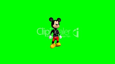 Mickey Mouse goes - green screen