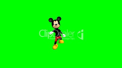 Mickey Mouse runs - green screen