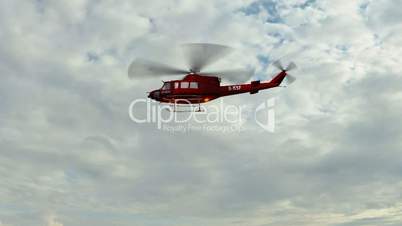 Helicopter Bell UH1 Huey - Air Rescue fly over in the sky