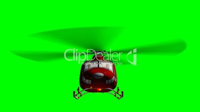 Helicopter Bell UH1 Huey - Air Rescue in fly  - green screen