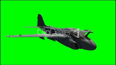 Jet Aircraft Grumman A-6 Intruder in fly - green screen