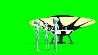 Ufo and Aliens - green screen