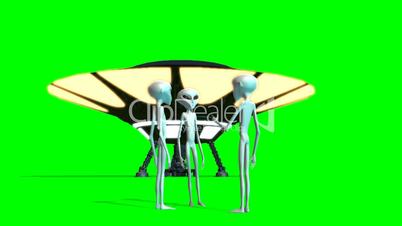 Ufo and Aliens - green screen