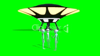 Ufo and Aliens - green screen