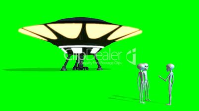 Ufo and Aliens - green screen