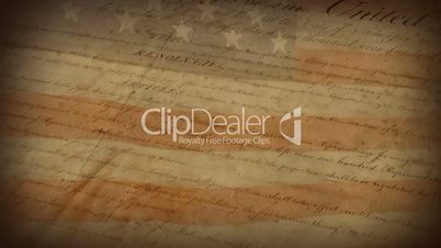 The Bill of Rights with US Flag - motion background