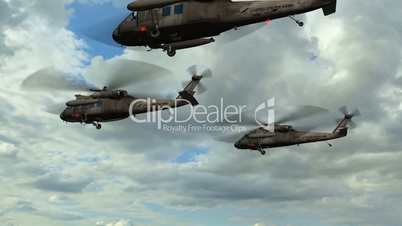 Black Hawk Helicopter Group fly over