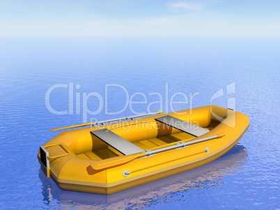 inflatable boat - 3d render