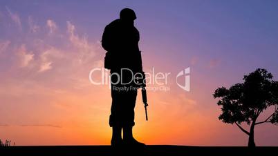 Soldier at Sunset