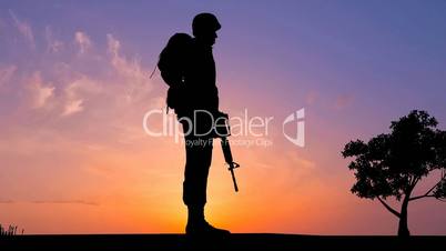 Soldier at Sunset