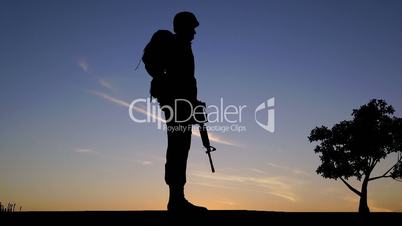 Soldier at Sunset