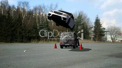 Car Jump over Car  Movie Stunt