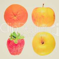 Retro look Fruits isolated