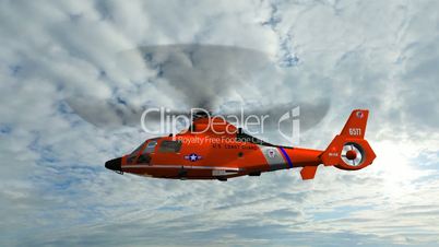 helicopter u.s. coast guard eurocopter in fly