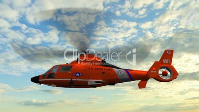 helicopter u.s. coast guard eurocopter in fly