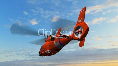 Helicopter U.S. Coast Guard Eurocopter in fly