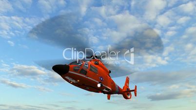 helicopter u.s. coast guard eurocopter in fly