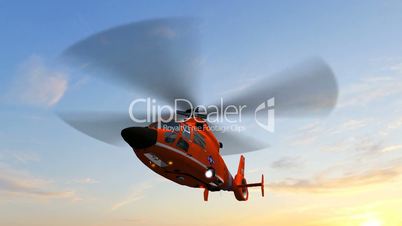 Helicopter U.S. Coast Guard Eurocopter in fly