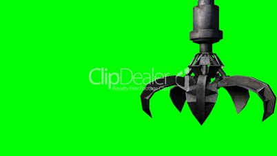animated excavator claw - green screen