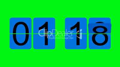 Flip Clock Countdown and Up - green screen