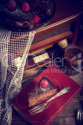 chocolate cake and turkish coffee - vintage style