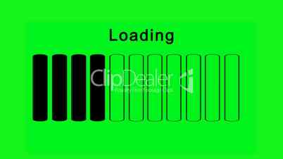 loading bars horizontally - green screen effect