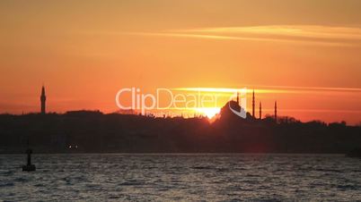 time lapse sunset Istanbul city