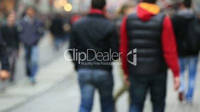 crowded pedestrian walking on the street