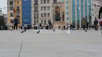 pedestrian walking on the Taksim Square 1