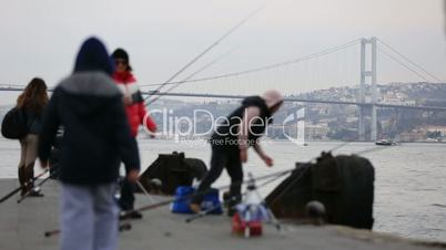 time lapse fisherman and pedestrian 2