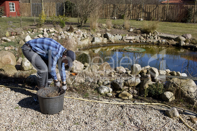 spring cleaning at the pond