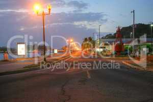 viewing area on the amador causeway in the sunset, the pacific e