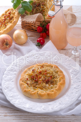 onion tart and federweisser(nouveau)