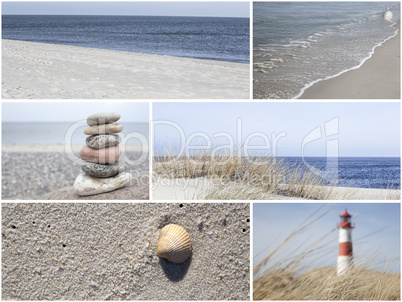 Collage Am Strand der Nordsee