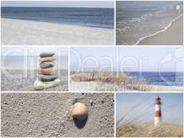 Collage Am Strand der Nordsee