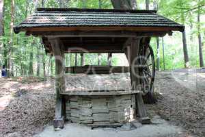 artesian well in transcarpathian ukrainian village