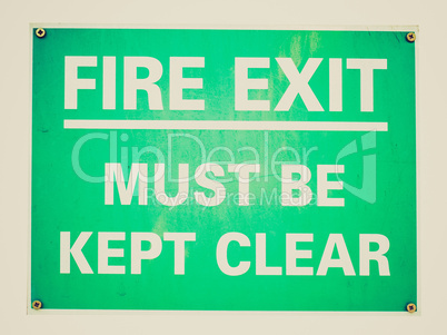 Retro look Fire exit sign