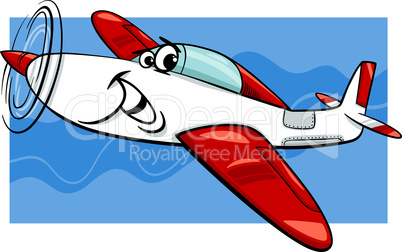 low wing air plane cartoon illustration