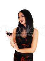 chinese girl with wineglass.