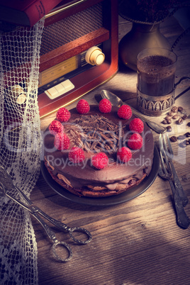 chocolate cake and turkish coffee - vintage style