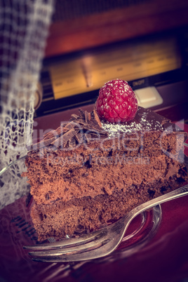 chocolate cake and turkish coffee - vintage style